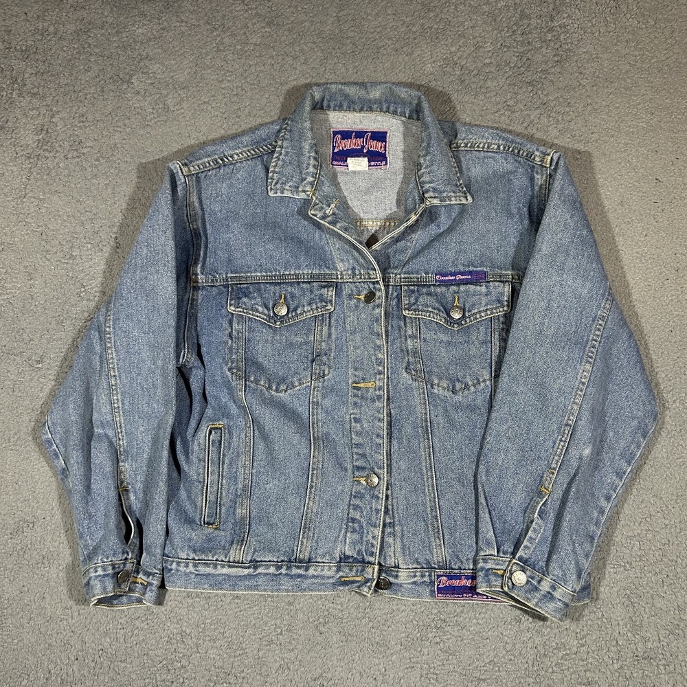 90's Breaker Jeans Denim Jacket Men's Small Button Up-Jeans  Long Sleeve  #3508